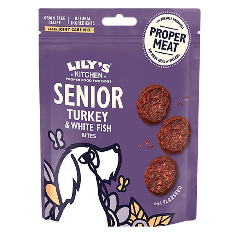 Lily's Kitchen  Senior Premios de Pavo y Pescado Blanco   Chuches para Perros