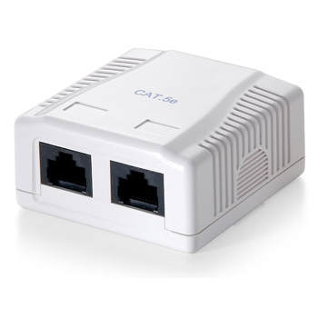 Equip Roseta de Superficie Cat5e con 2 Conectores RJ45 Hembra