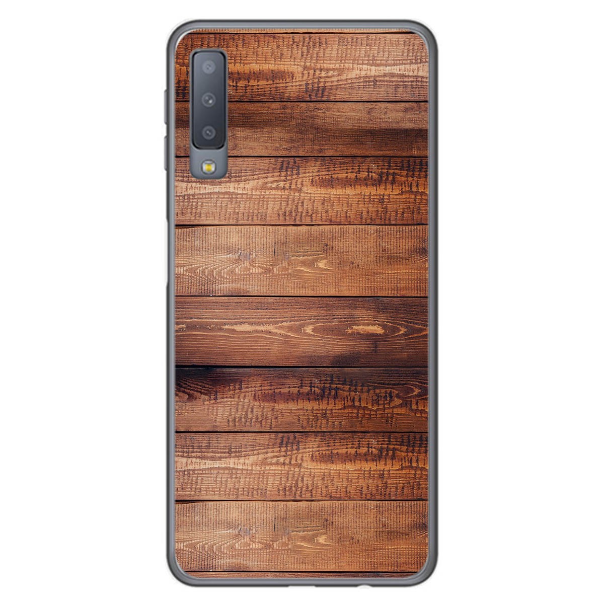 Tumundosmartphone Funda Gel Tpu para Samsung Galaxy A7 (2018) diseño Madera 02 Dibujos