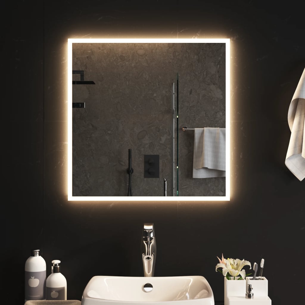 vidaXL Espejo de Baño con LED Entrada Ducha Mueble Aseo Armario Decoración Dimensiones 60 x 60 cm,  80 x 40 cm,  90 x 40 cm y mas