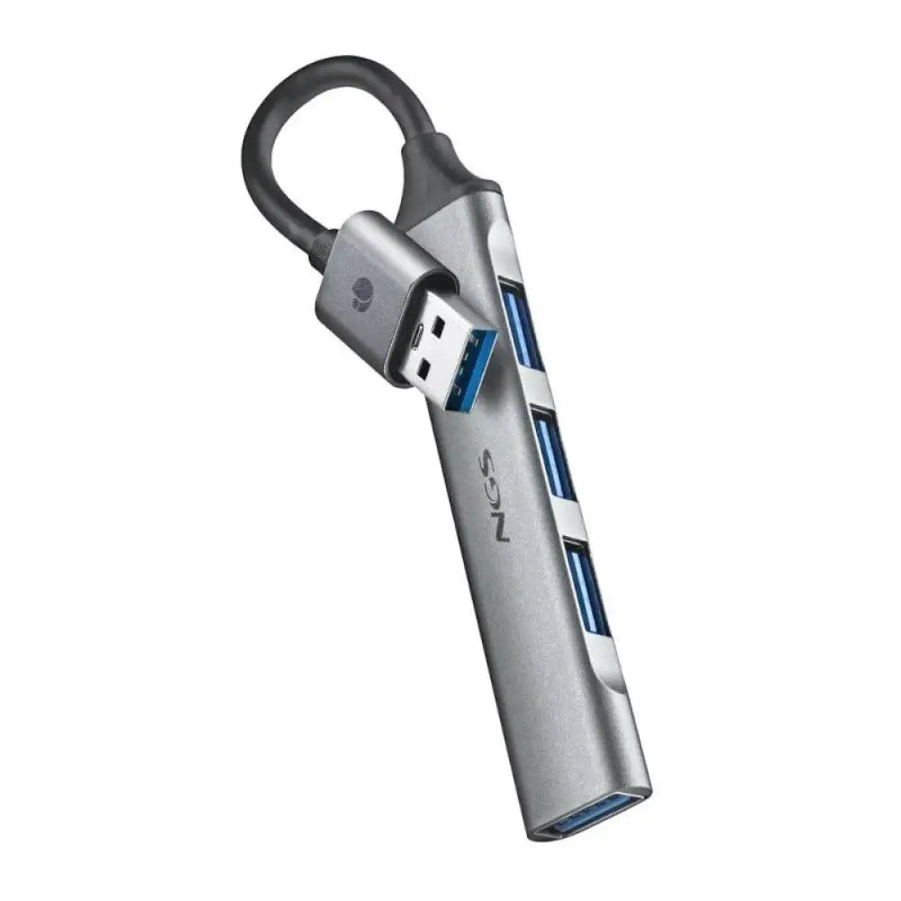 NGS IHUB4 MICRO HUB 4 Puertos USB-A 3.2 5000Mbit/s a 1x USB 3.2 / 3x USB Plata