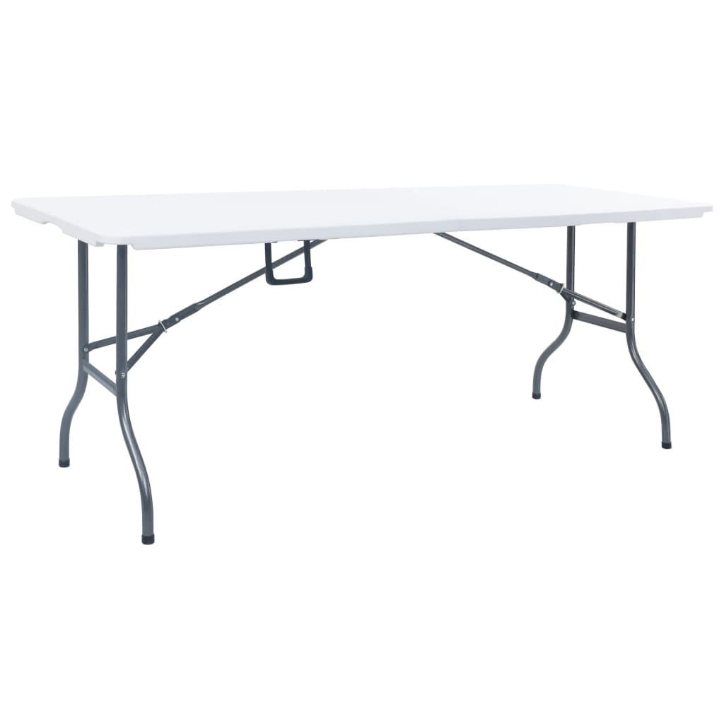 vidaXL Mesa de jardín plegable HDPE blanco 180x72x72 cm