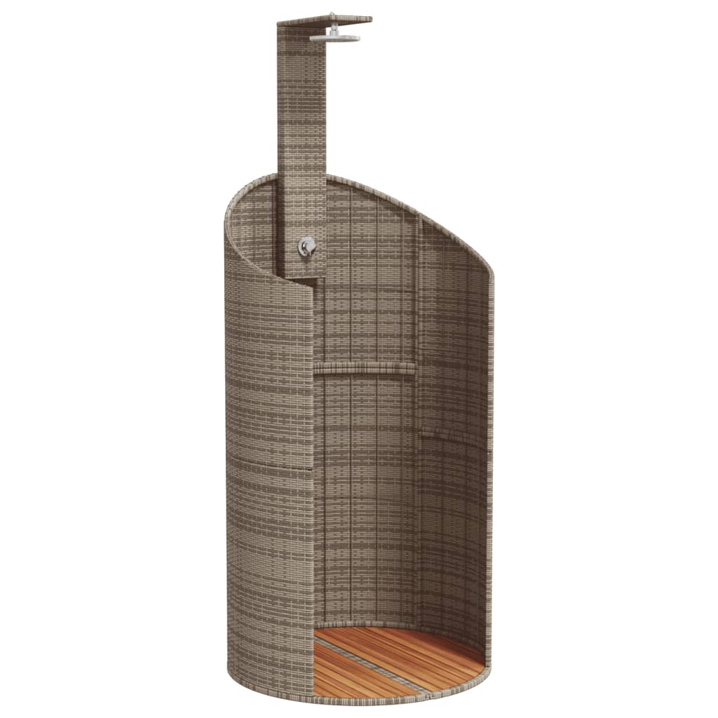 vidaXL Ducha de Exterior para Piscina Mueble Ratán PE Madera Acacia Color Gris,  Negro,  Beige y mas
