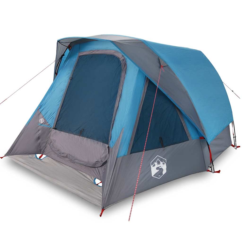 vidaXL Tienda de campaña familiar para 6 personas impermeable azul