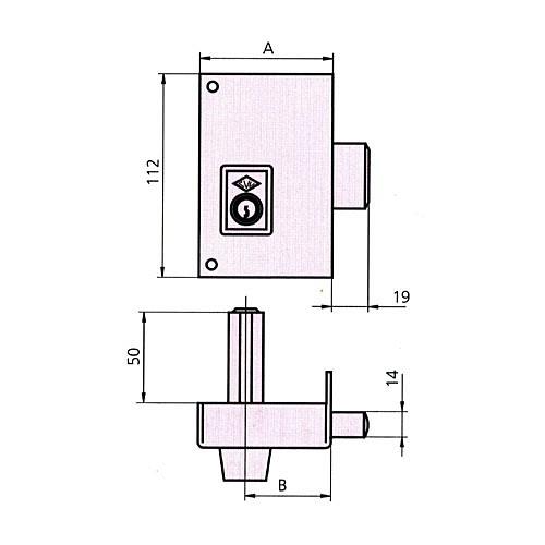 Cerradura sobreponer CVL 156c 70 izquierda HE redondo