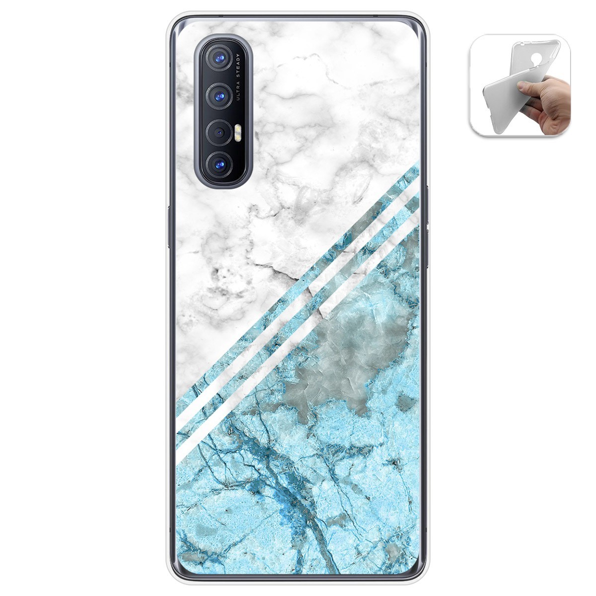 Tumundosmartphone Funda Gel Tpu para Oppo Find X2 Neo diseño Mármol 02 Dibujos