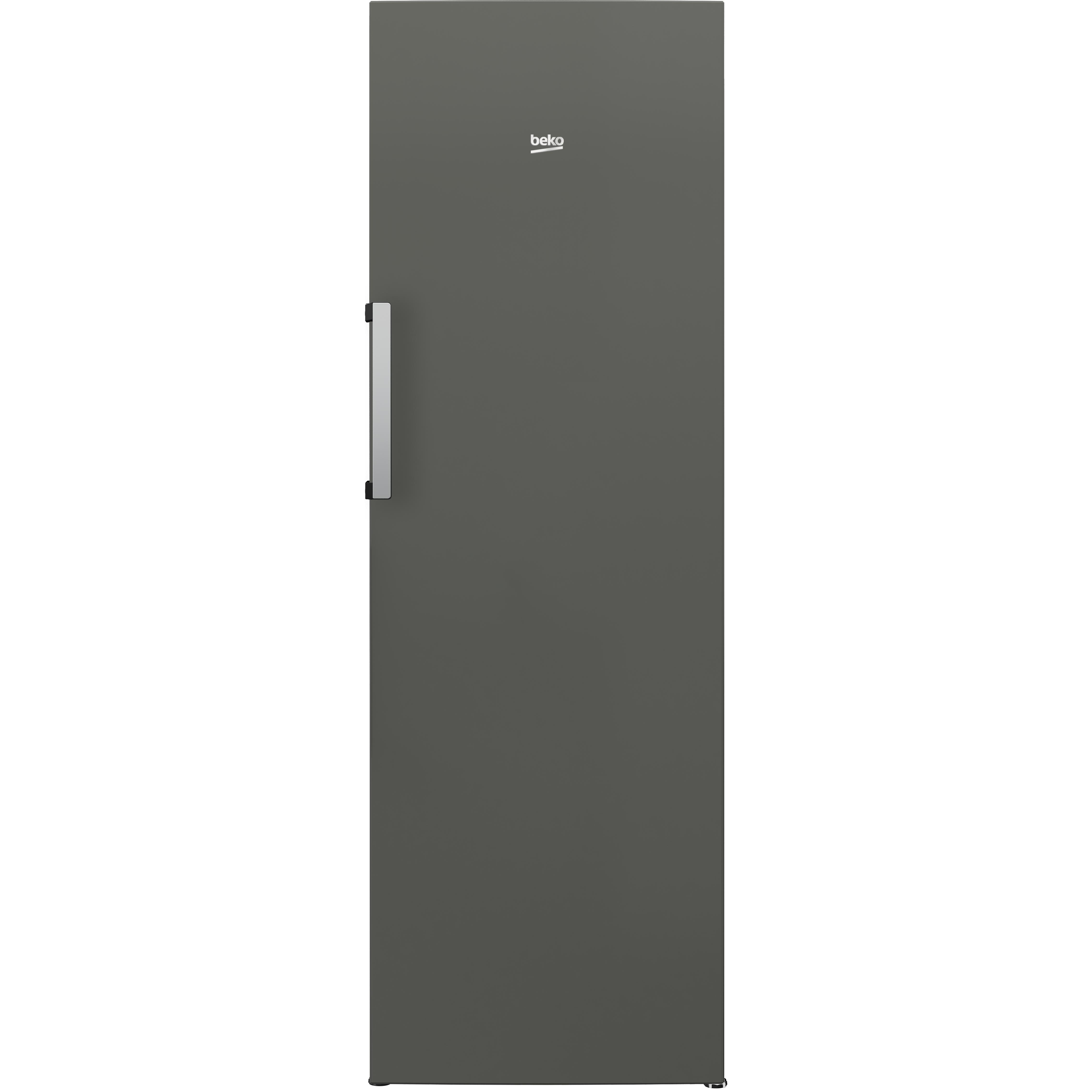 Beko - Congelador vertical RFNE290L41GN de 256 L, clase energética E, tecnología No Frost, 5 cajones + 2 tapas, altura 171 cm, ancho 59 cm, gris Manhattan para cocina moderna