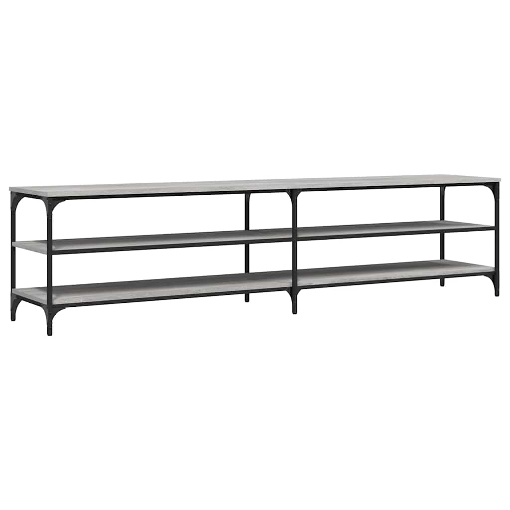 vidaXL Mueble TV metal y madera contrachapada gris Sonoma 200x30x50 cm