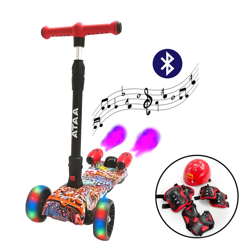 Ataa Cars Shuttle PREMIUM Patinete para Niños con Luces LED y Altavoz
