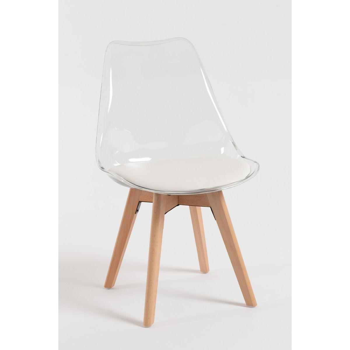 Regalos Miguel - Sillas Comedor - Silla Synk Transparente Asiento - Blanco