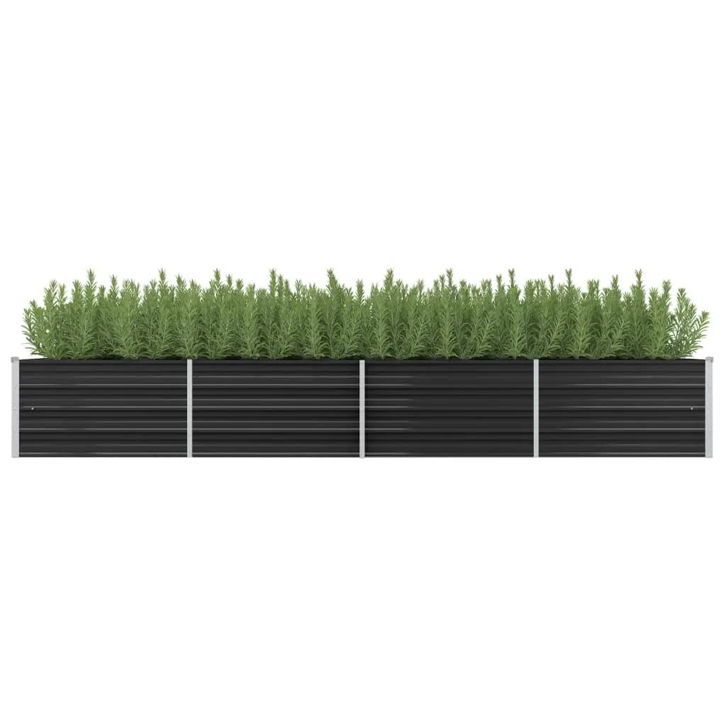 Vidaxl Jardinera Elevada Acero Galvanizado Gris Antracita 160x80x77 Cm