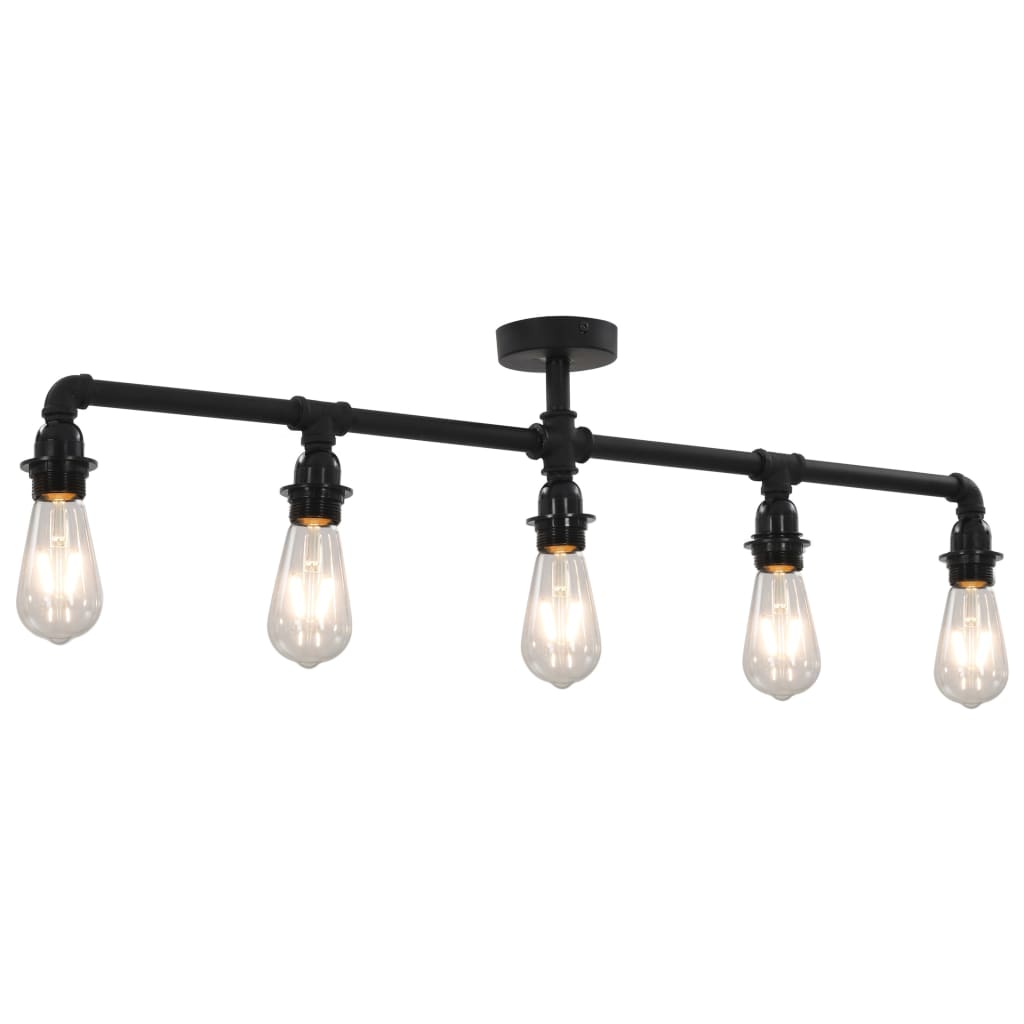 vidaXL Lámpara de Techo E27 Bombillas Negra Iluminación Decoración Casa Luz Cantidad de bombillas 3, 5