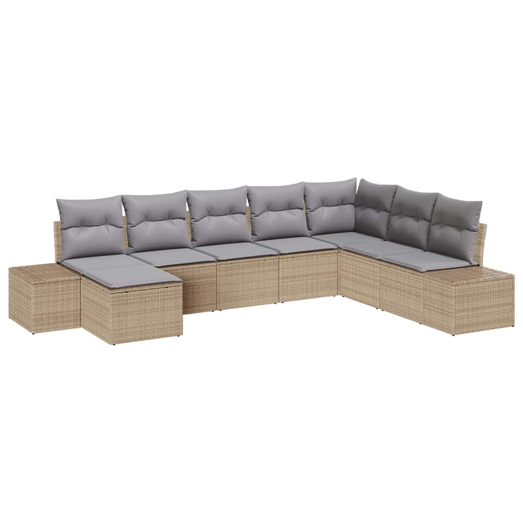 vidaXL Conjunto de sofá de jardín con cojín 8 pcs ratán sintético