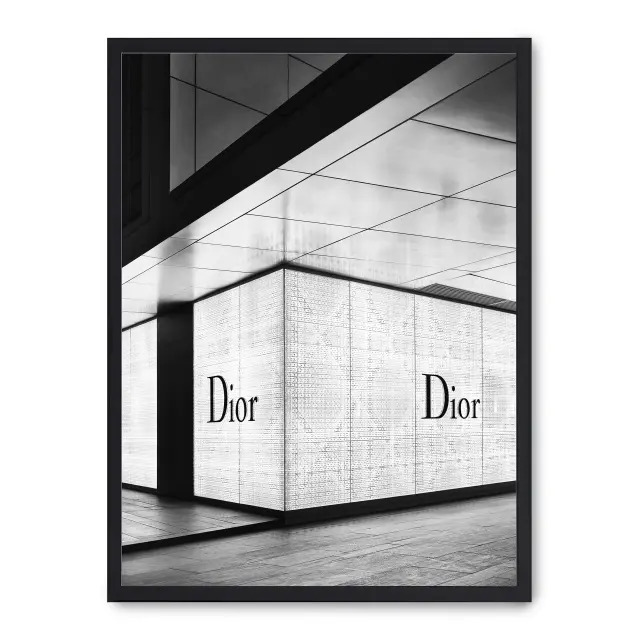 Cuadro dior iii 30x40cm, Póster impreso en papel de primera calidad de 180gr, montado sobre marco de madera MDF acabado en negro., Moda