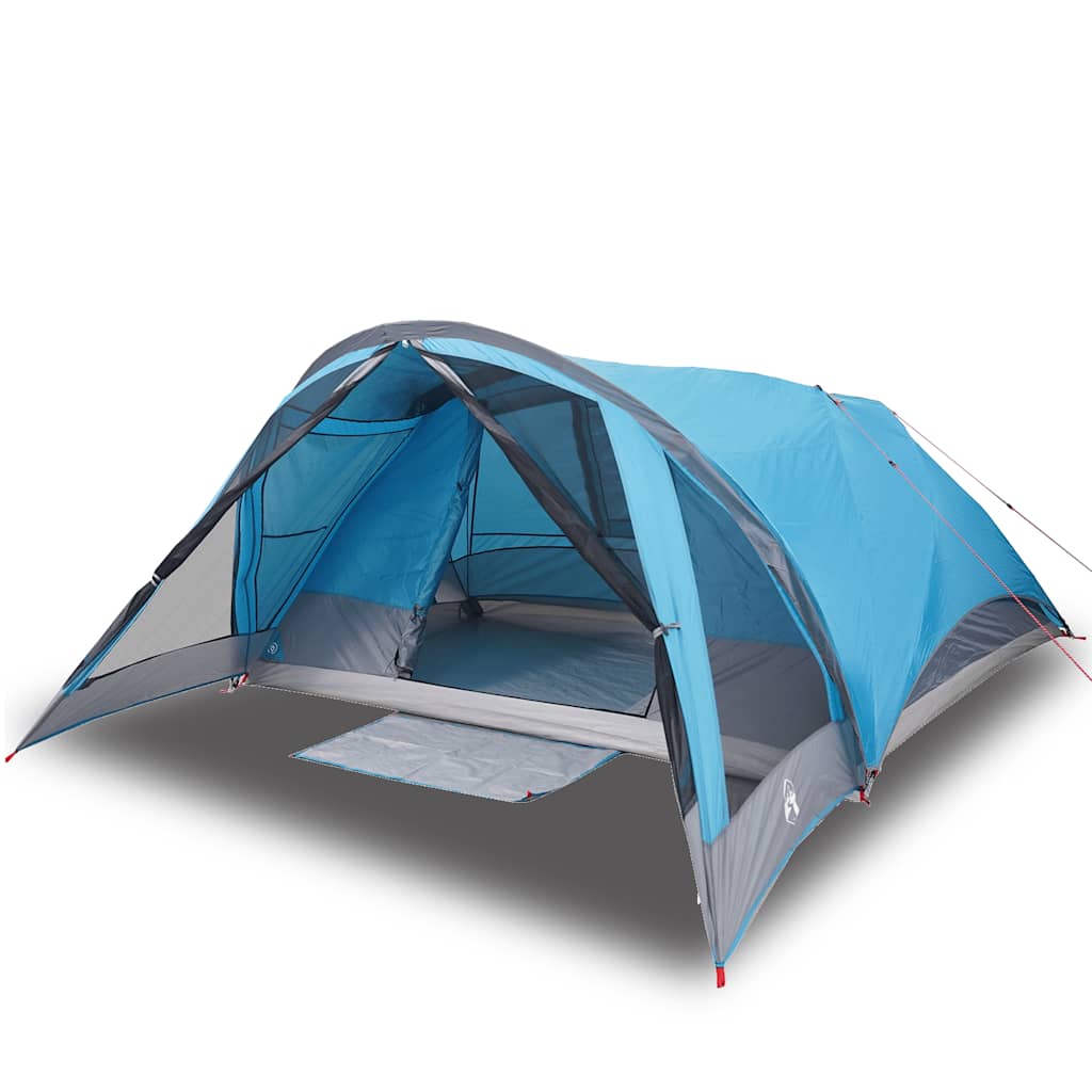 vidaXL Tienda de campaña familiar para 6 personas impermeable azul