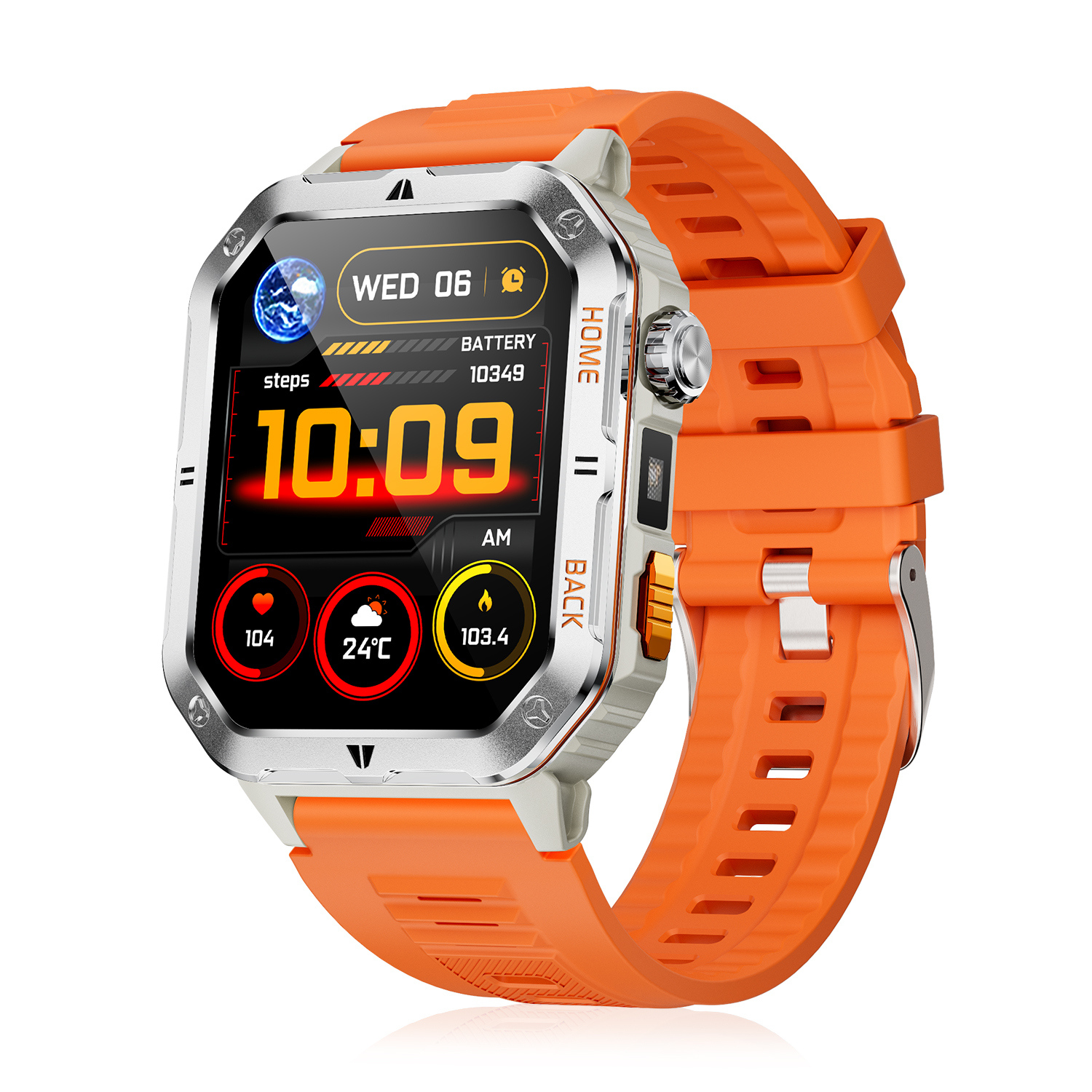 Smartwatch MT62 con corona multifunción inteligente, más de 100 modos deportivos. Batería larga duración con 1000mAh y linterna. 5x1x6cm