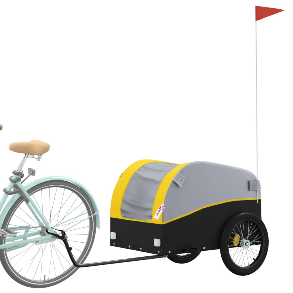 vidaXL Remolque para Bicicleta de Carga Carrito para Bici Hierro 45 kg Color Negro,  Amarillo,  Azul y mas