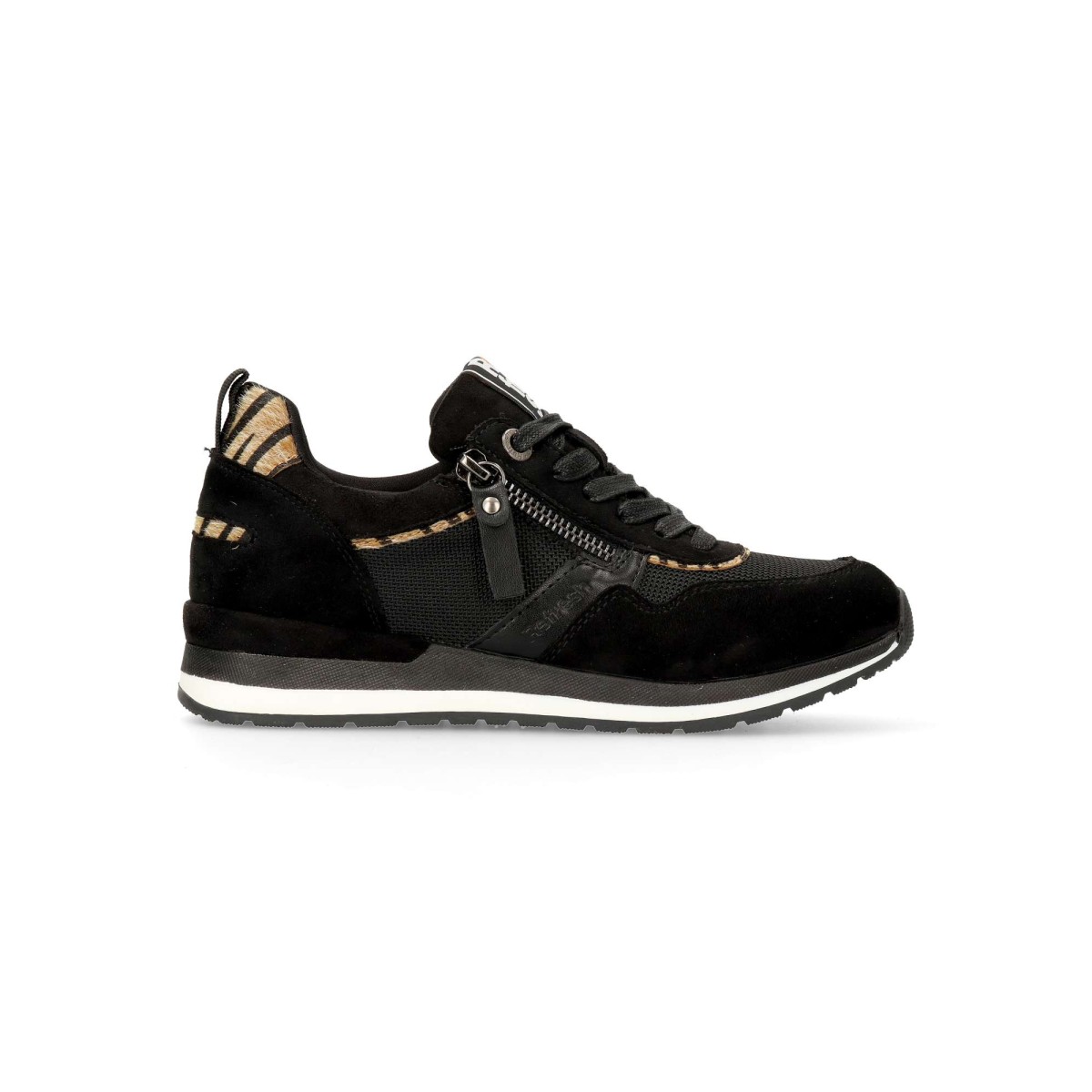 REFRESH - Zapatillas deportivas casual mujer con estampado animal, material que imita piel y textil, suela antideslizante y plantilla acolchada extraíble, certificadas veganas