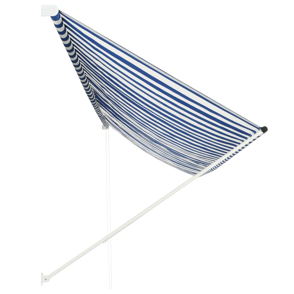 vidaXL Toldo retráctil 400x150 cm Color Azul, Amarillo, Antracita Protección Rayos UV para Terraza Patio Exterior Jardín