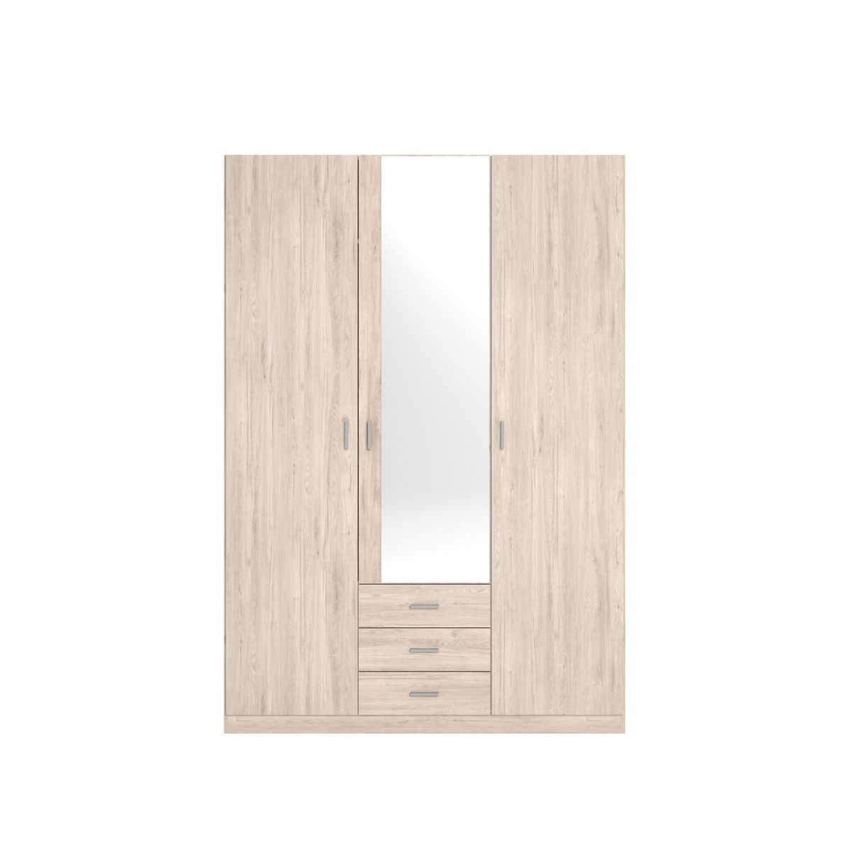 Armario Roma 3 puertas + 3 cajones con espejo 215x148,9x51 cm