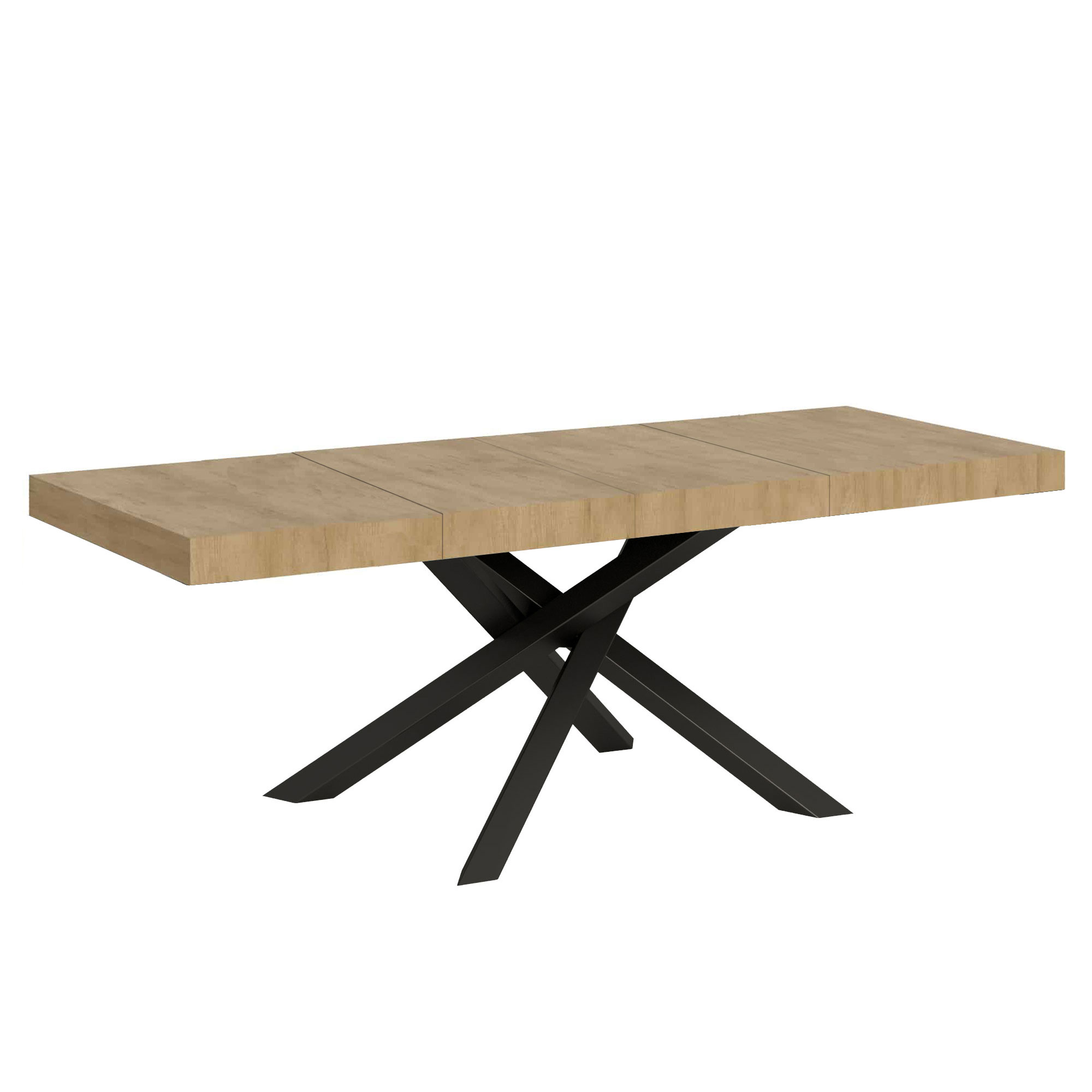 Mesa extensible 200/304x90 cm Volantis Premium patas roble natural antracita - Itamoby