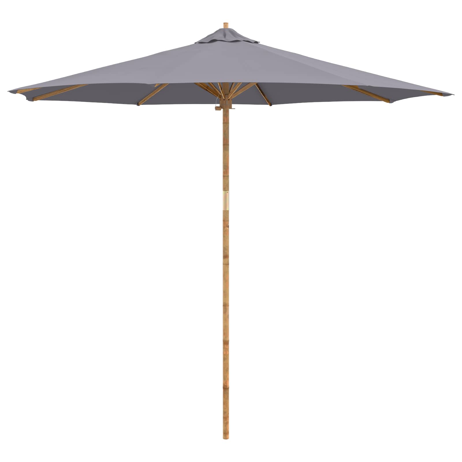 vidaXL Sombrilla de jardín Gris oscuro Ø 270 x 260 cm Bambú