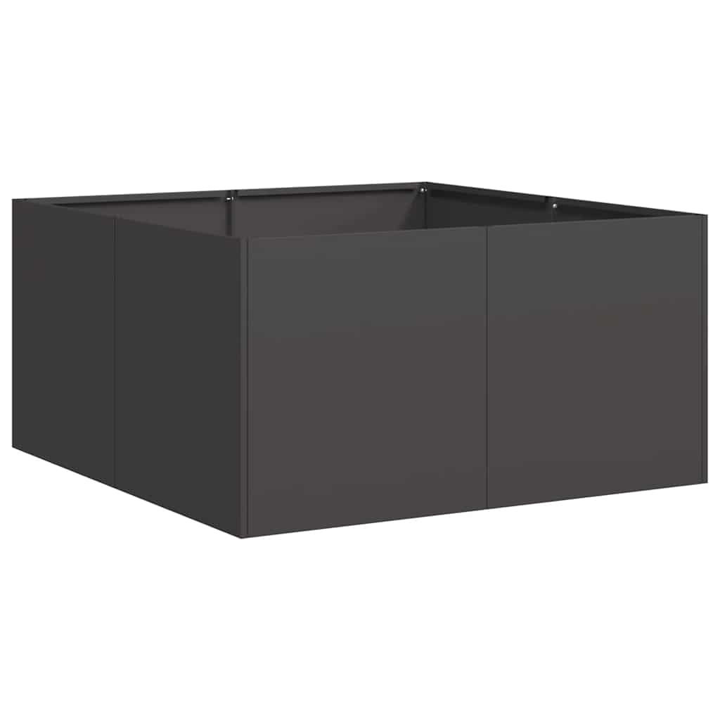 vidaXL Jardinera de acero laminado en frío negro 80x80x40 cm