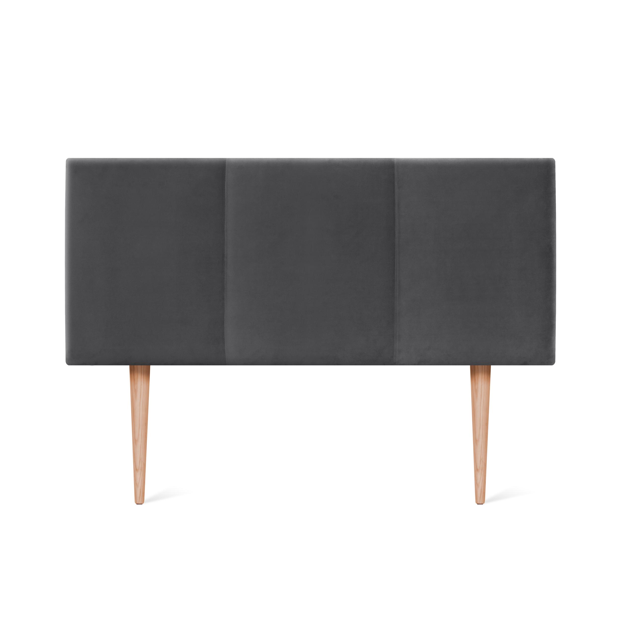 DHOME Cabecero de Terciopelo ALTA GAMA Diseño Modular LISO con Patas de Madera Moderno Cabezal Tapizado Cama Lujo Dormitorio Acolchado