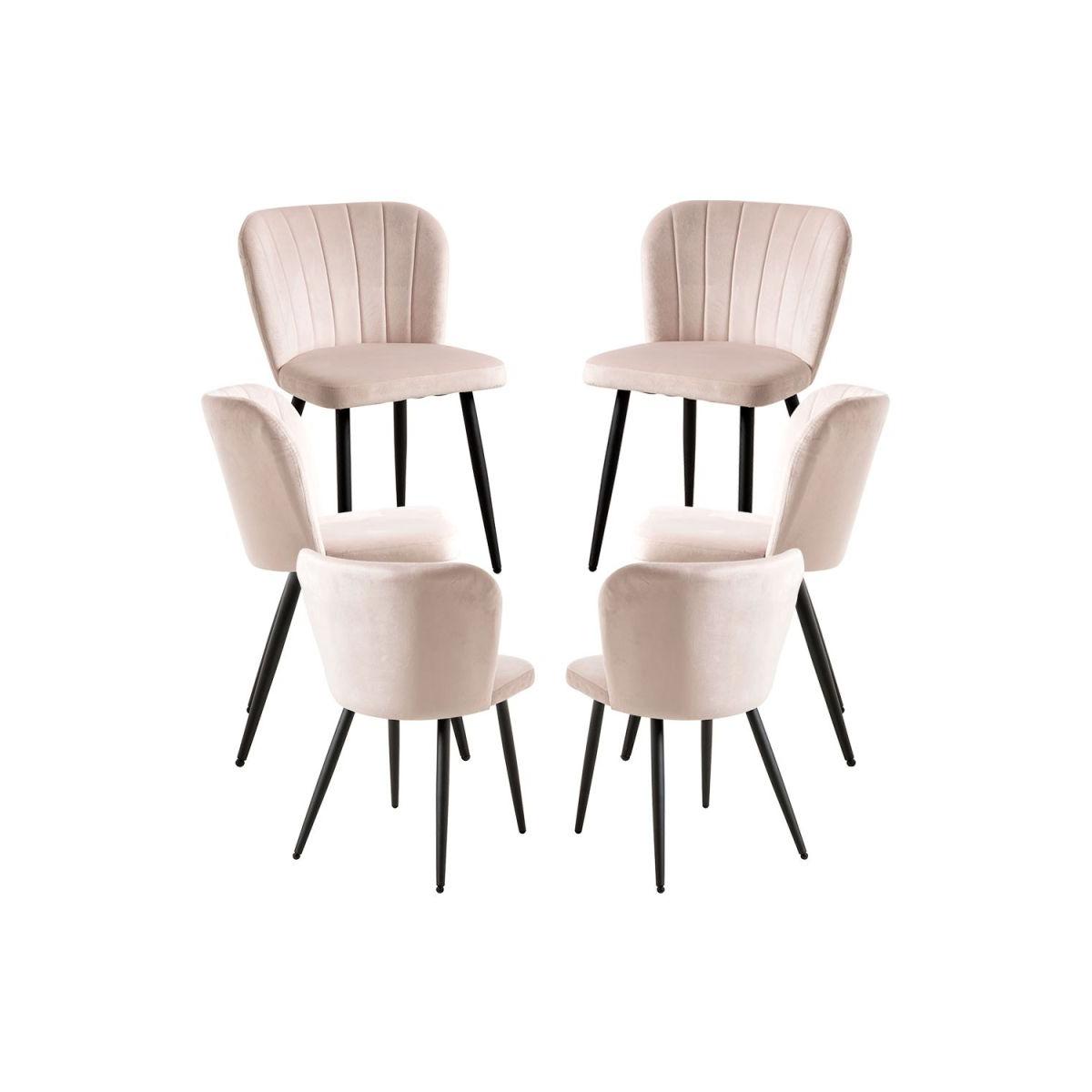 Regalos Miguel - Packs Sillas Comedor - Pack 6 Sillas Luk Terciopelo - Beige