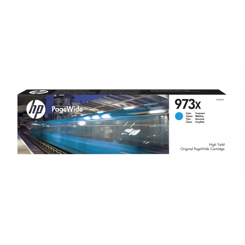 HP - Cartucho cian original PageWide 973X de alto rendimiento F6T81AE
