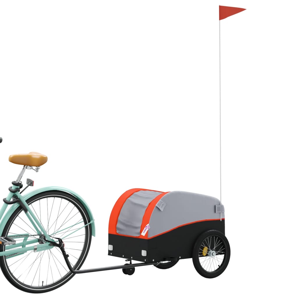 vidaXL Remolque para Bicicleta Carrito Carro para Bici Maletas Hierro Color Negro, Azul, Gris y mas