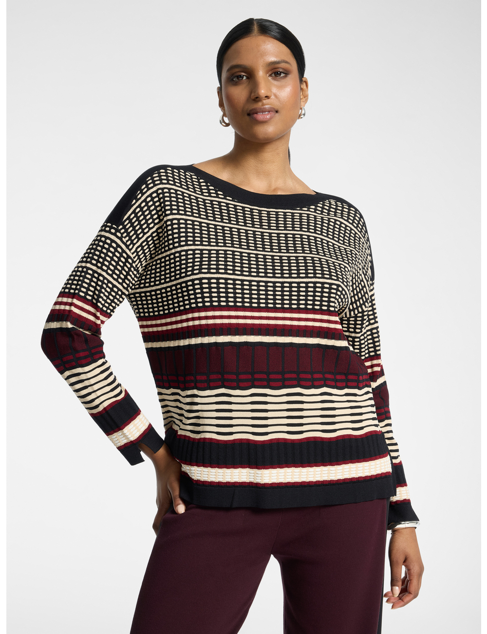 Elena Mirò - Jersey jacquard con escote barco