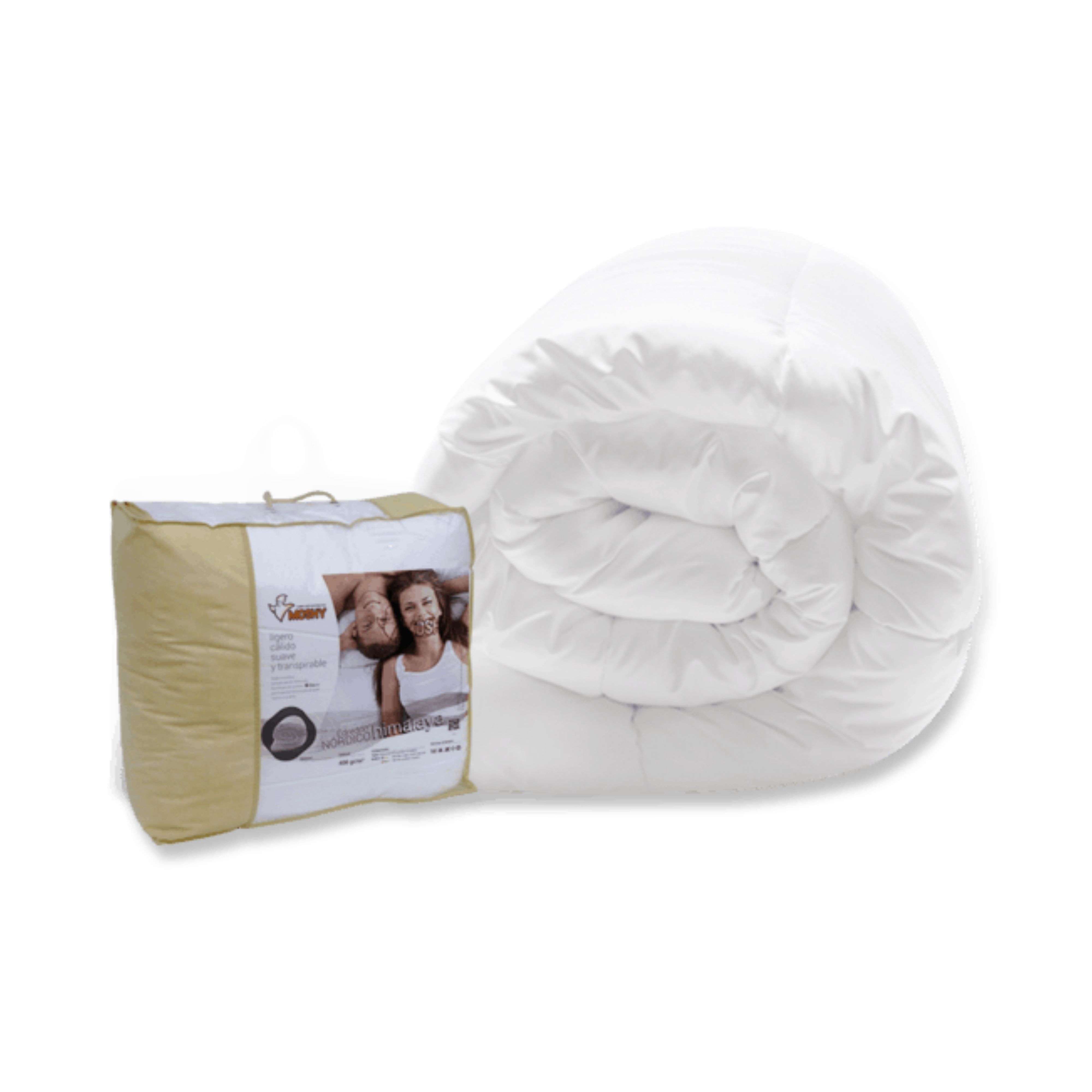 Miroytengo Edredón Nórdico Himalaya 400 Gr Color Blanco Transpirable Suave Para Cama Individual o Doble en Varias Medidas.