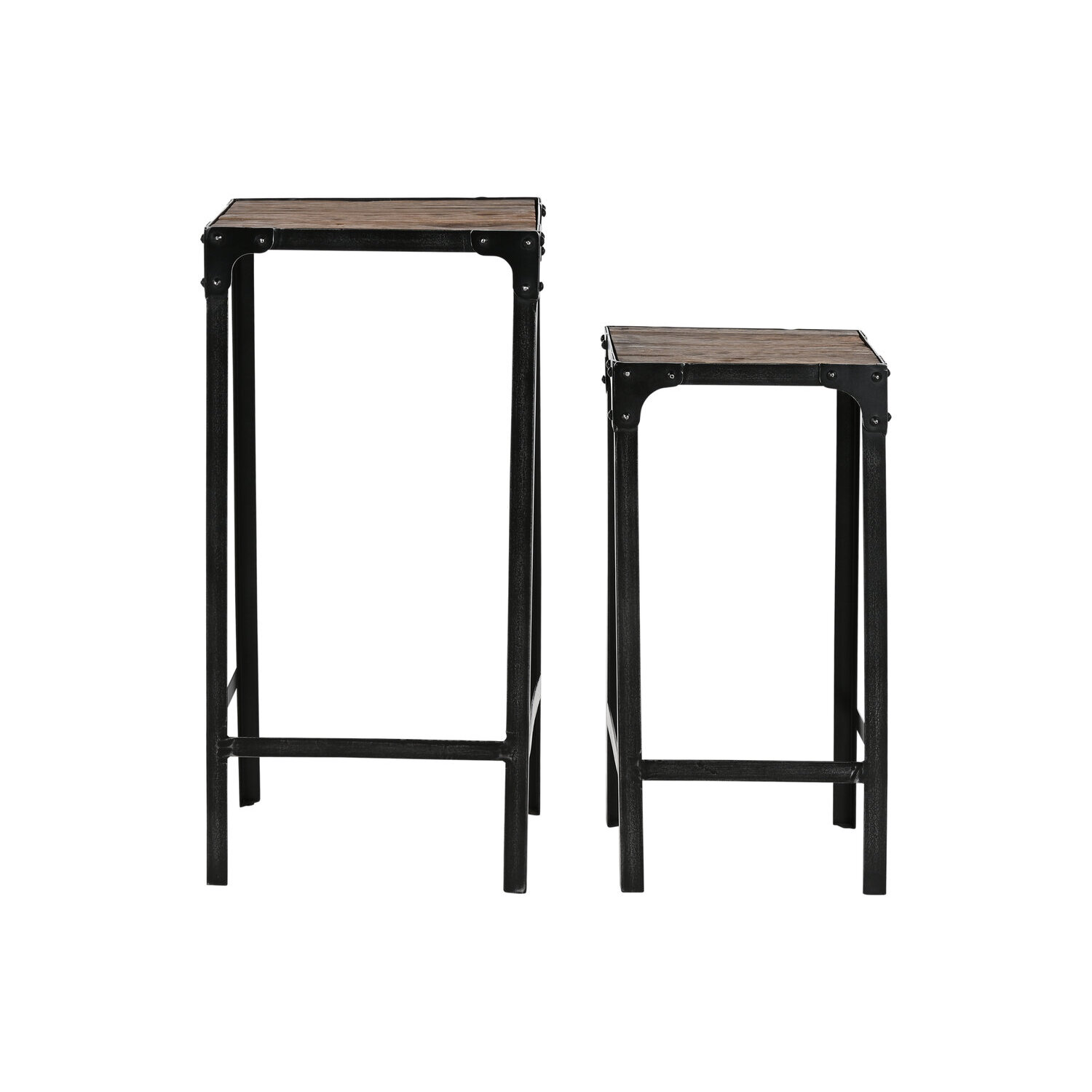 Mesita auxiliar set 2 hierro 38x38x75 reciclada , El mejor complemento para tu hogar.