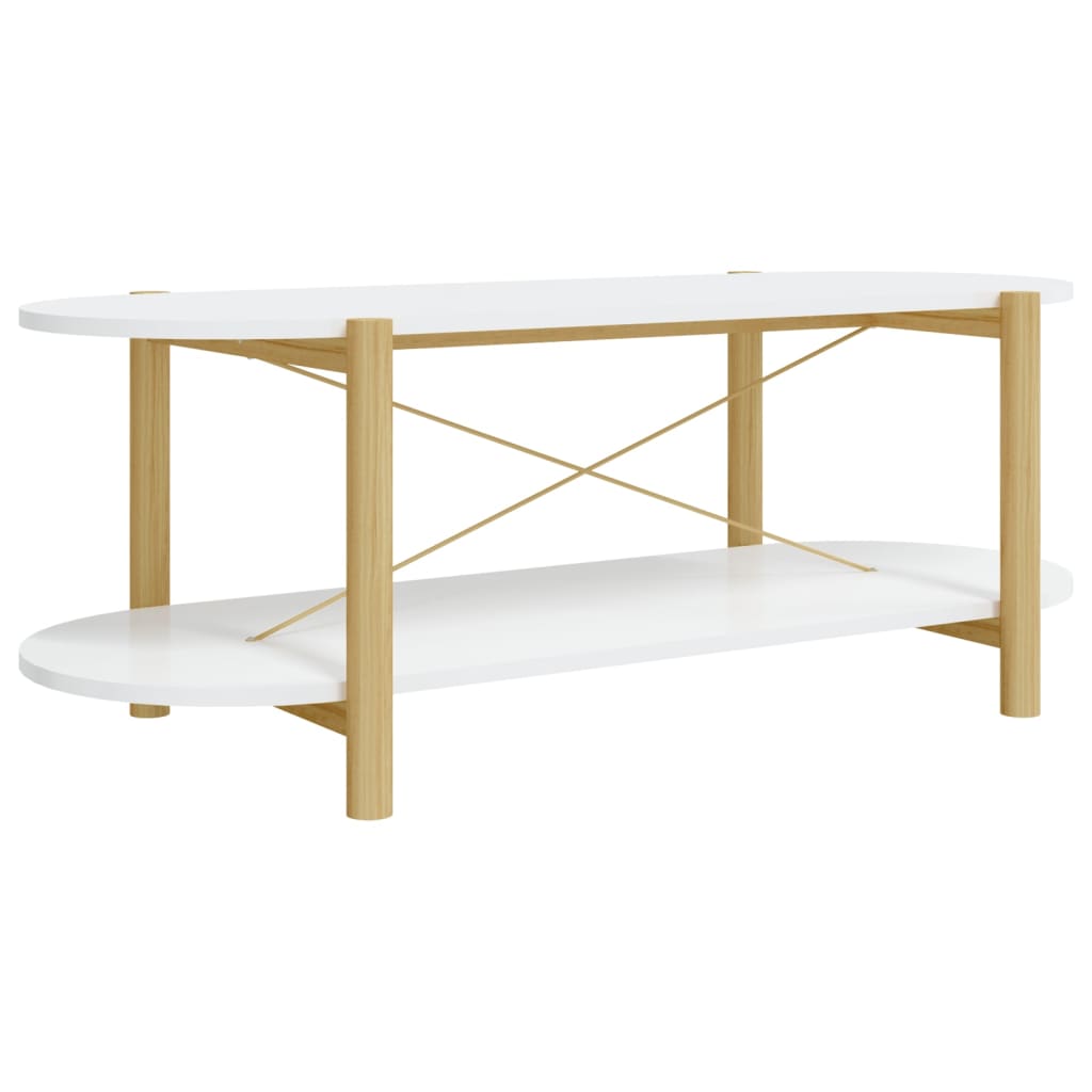 Vidaxl Mesa de Centro Madera Contrachapada 110x48x40 Cm Blanco/negro/marrón