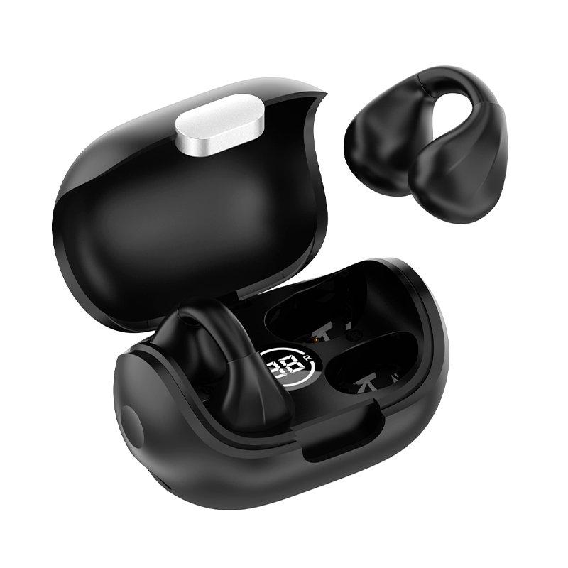 Cool auriculares stereo bluetooth earbuds clip negro