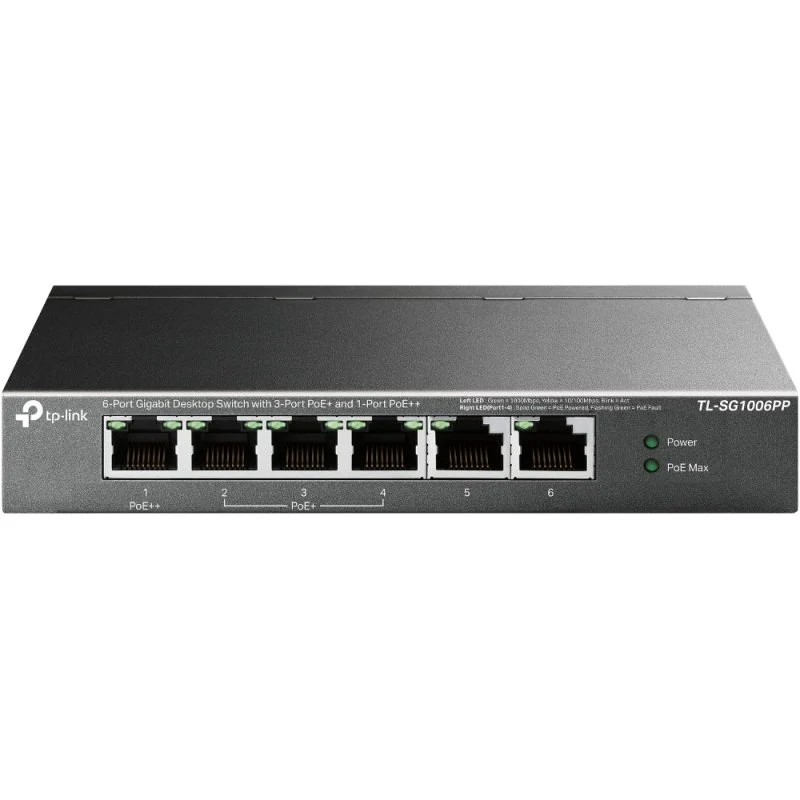 Tp-link tl-sg1006pp unmanaged switch 6 gigabit ports with 3x poe and 1x poe