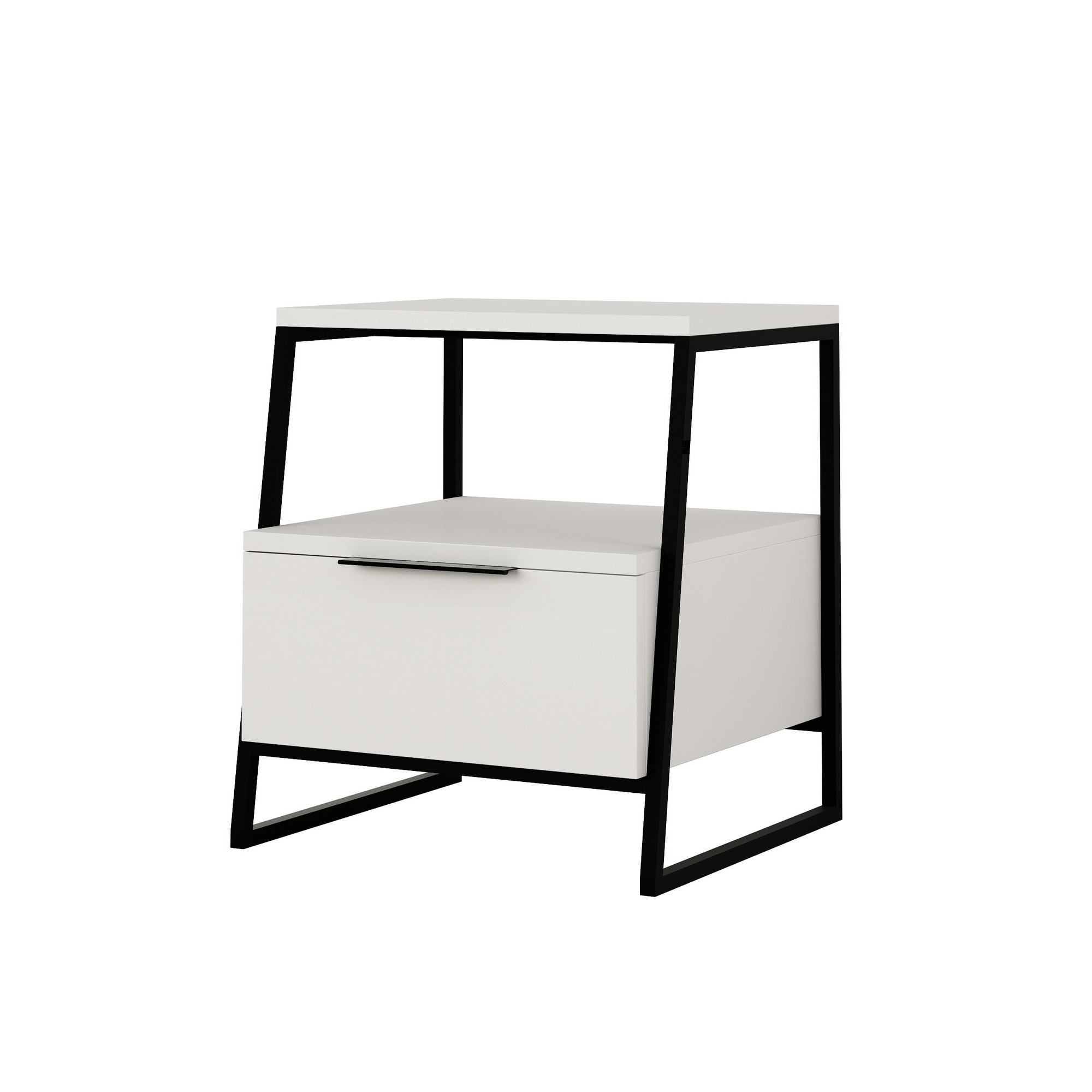 Habitat y Jardin - Mesilla de noche de madera "Pal" - 45 x 40 x 50 cm - Blanco