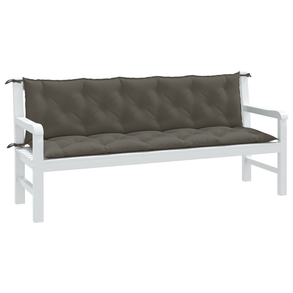 vidaXL Cojines para banco jardín 2 uds tela beige melange 180x50x7 cm en color beige mezcla/gris oscuro mezcla/gris claro mezcla y más | acolchados duraderos para sofás de jardín terraza exterior