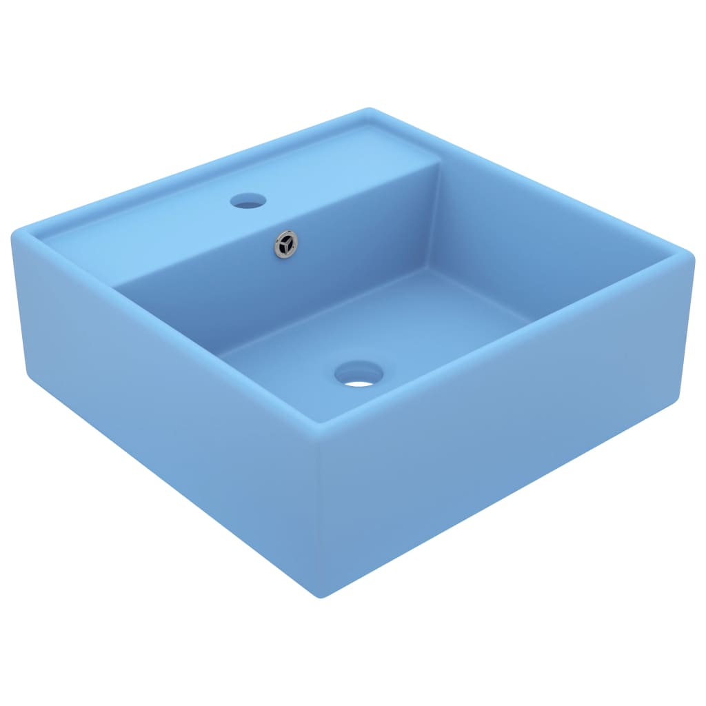 vidaXL Lavabo Lujoso Cuadrado Rebosadero de Cerámica 41x41cm Aseo Multicolor