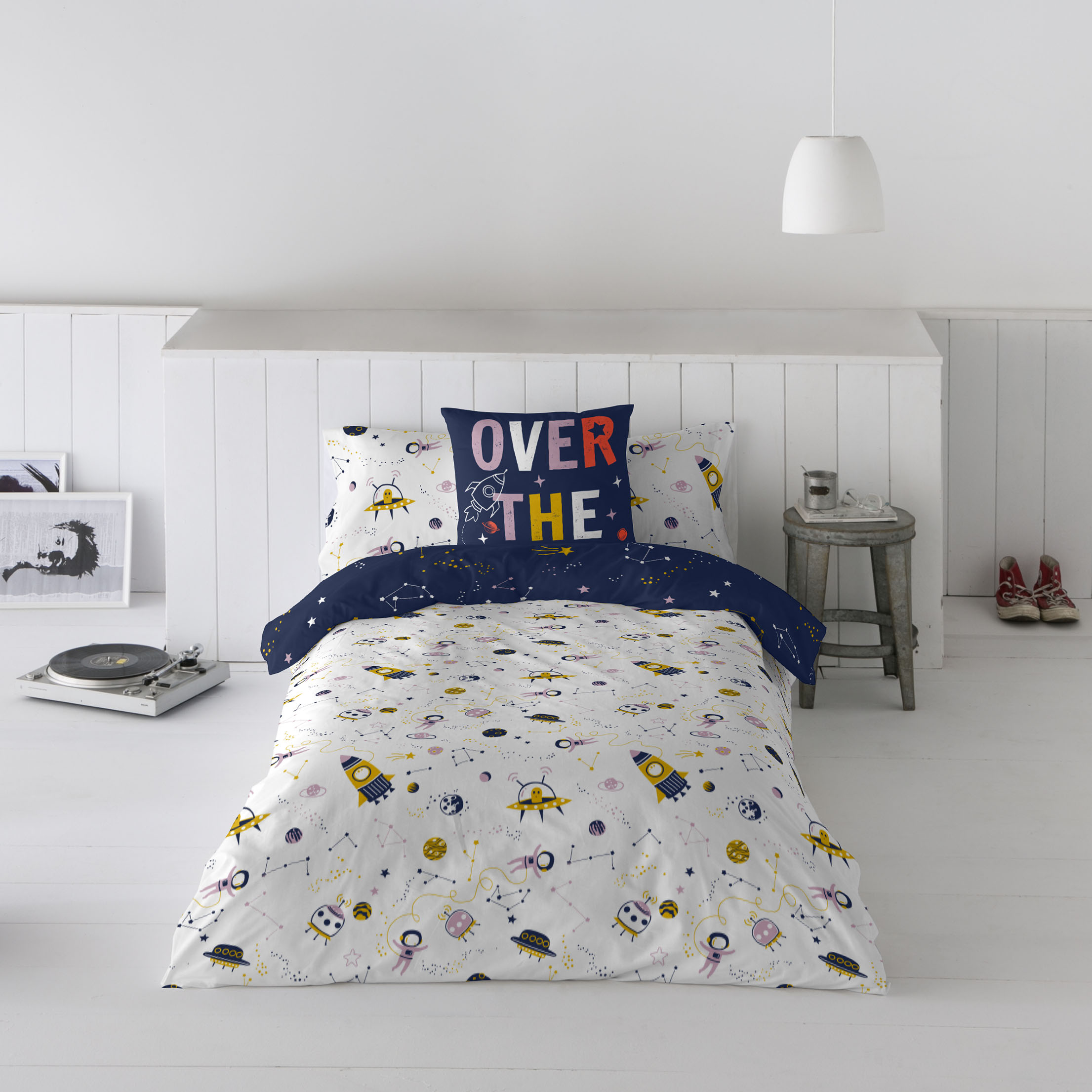 Cool Kids - Funda Nórdica Infantil Estampada Reversible - 100% Algodón Extrasuave - Juego de 2 Piezas Funda de Edredón y 1 Funda de Almohada - Cama 90/105 cm - Fabricada en España