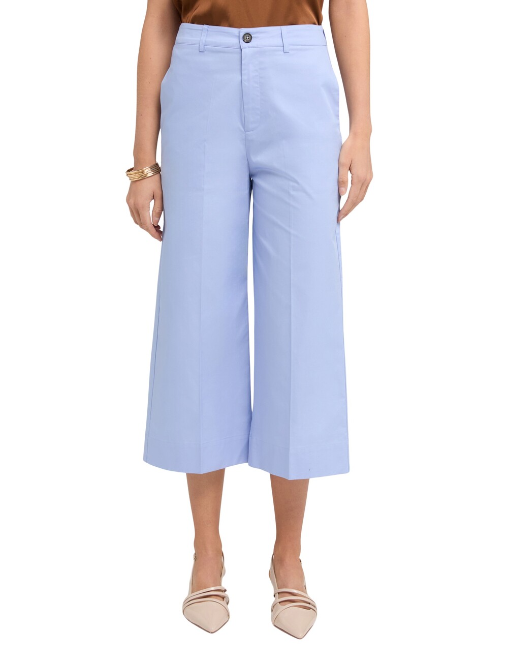 Motivi - Pantalones cropped de tela mezcla de algodón