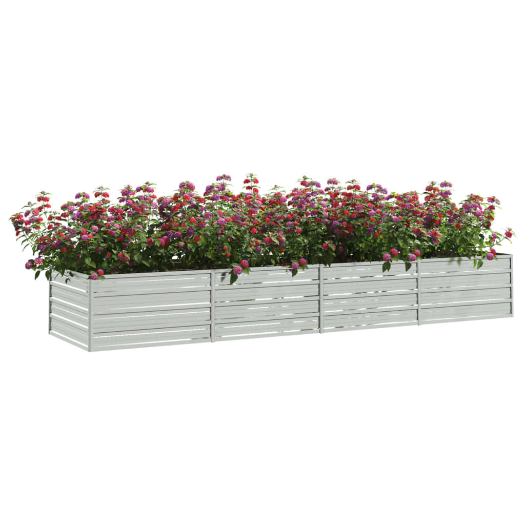 vidaXL Arriate de acero galvanizado plateado Dimensiones 160 x 80 x 45 cm,  240 x 80 x 77 cm,  240 x 40 x 77 cm y mas