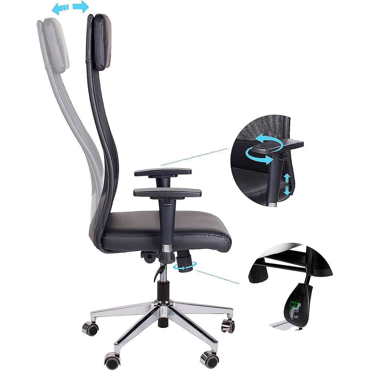 Sillón giratorio Airflow reclinable con cojín y altura regulable Adec
