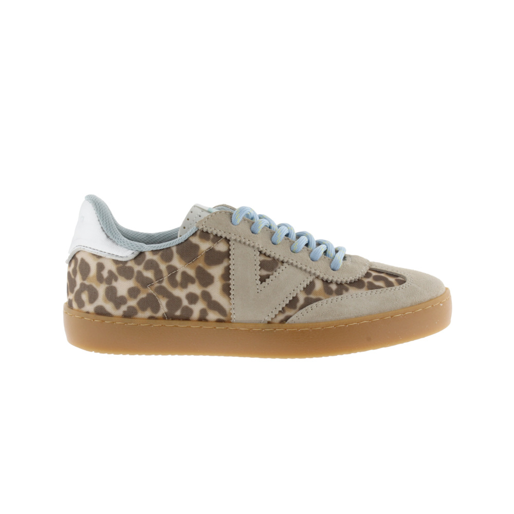 Victoria Berlín Ciclista Zapatillas animal print con piezas de serraje al tono y suela caramelo 1126236