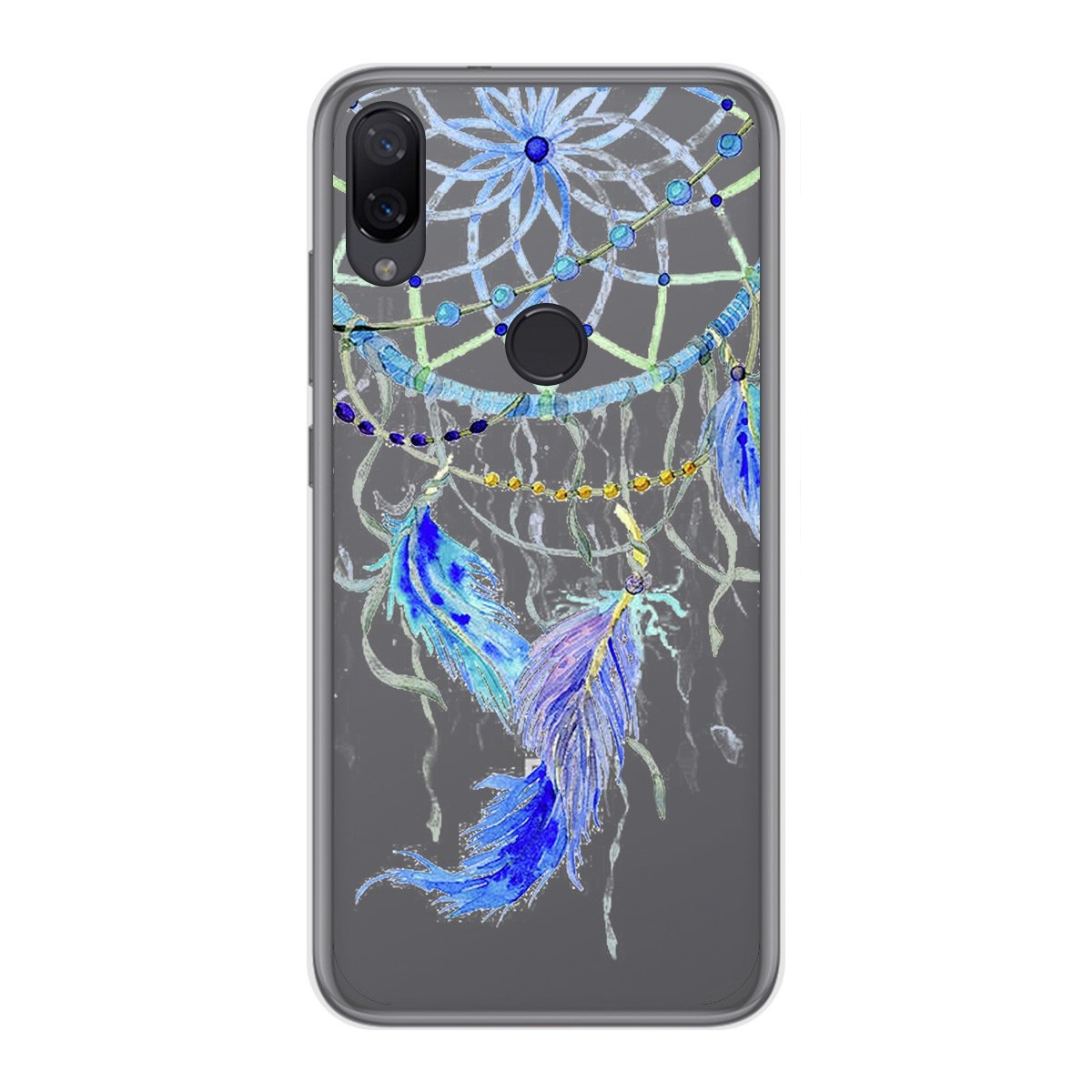 Tumundosmartphone Funda Gel Transparente para Xiaomi Mi Play diseño Plumas Dibujos