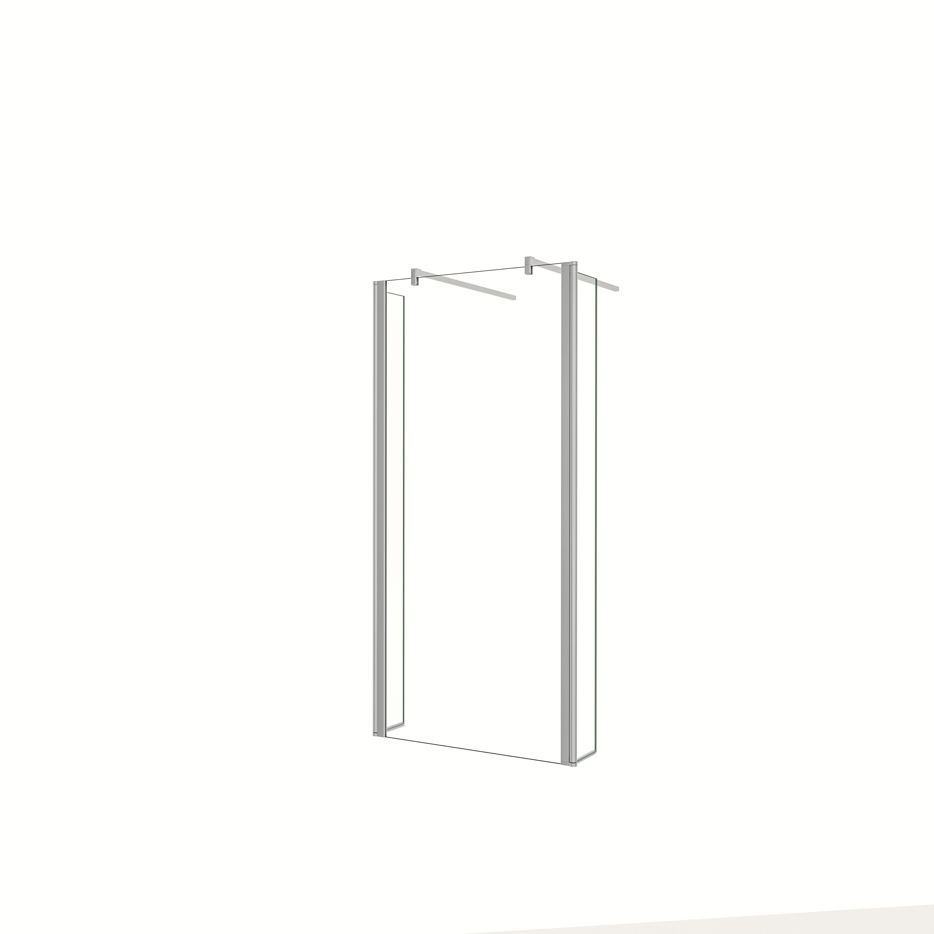 AICA Walkin,Panel de ducha,Vidrio Antical 8mm con Dos laterales giratorios de 40cm y Dos barras 90cm Tamaño(59.5-133.7)x200cm