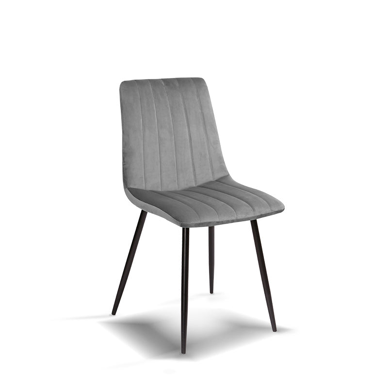 FURNITURE STYLE FS7066PIEDVEL IRIA Pack 4 Sillas de Comedor Terciopelo Color Gris - ref: FS7066PIEDVEL