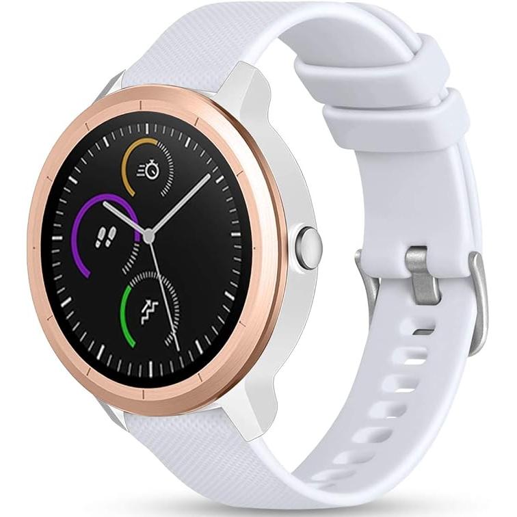 Correa de 20 mm para Garmin Vivoactive 3/3 Music/Venu/Venu 2 Plus/sq/sq 2/Forerunner 245/645/55, repuesto de correa de silicona suave