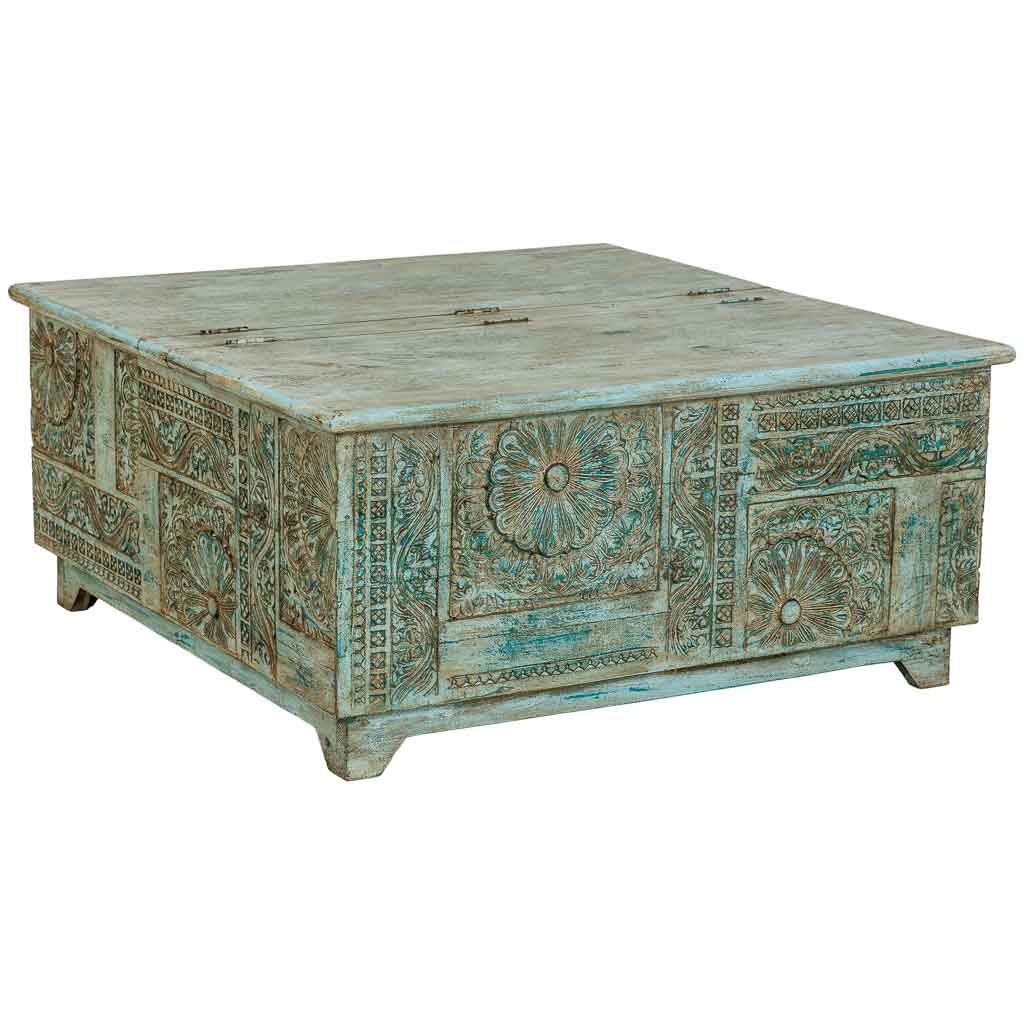 Wonderlust Deco - Mesa de centro de madera verde 100x100x47h cm Verde 100x100x47h cm